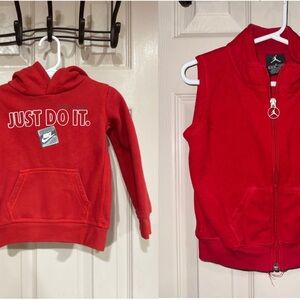 Nike “Just Do It.” & Jordan Red Zip Vest Bundle | Toddler Kids
